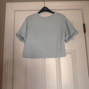 Blue ribbed baggy tee